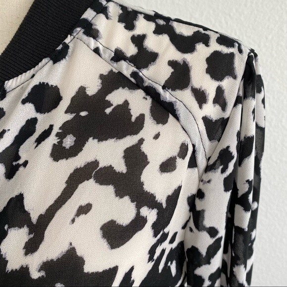 Bongo Zebra Animal Print Moto Biker Bomber Vintage Lightweight Jacket Size L - Picture 3 of 14